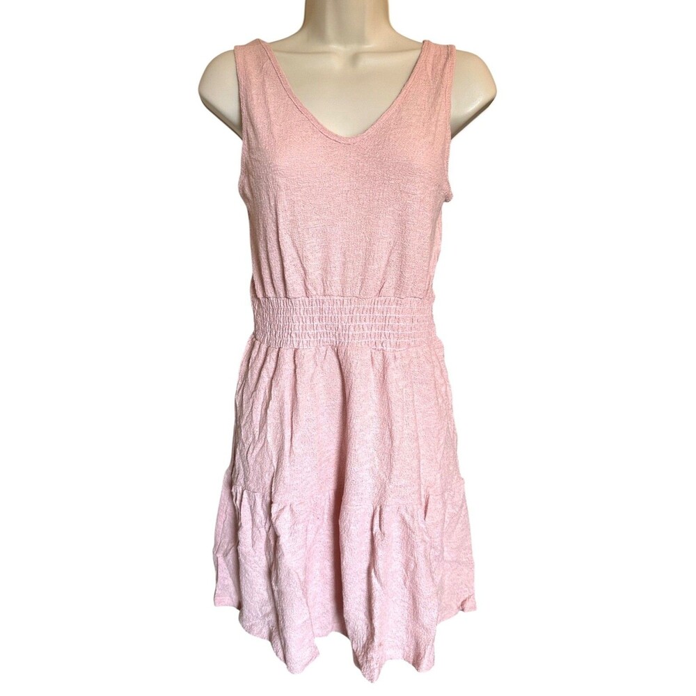 Rolla Coster Junior's Tie Back Summer Dress 100% Cotton Sleeveless Size M Pink